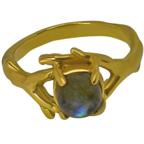 Hindwood labrodorite or turquoise Stone Ring