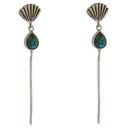 Drop shell Riptide Turquoise Earrings
